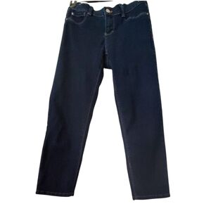 White House Black Market Dark Blue Denim Cropped Skinny Stretch Jeans Size XS